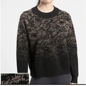 Athleta Jacquard Merino Wool Crewneck Sweater Size Women’s Large